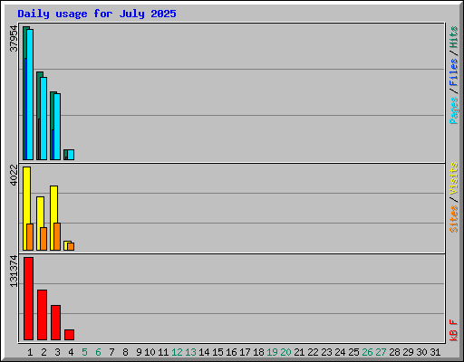 Daily usage for July 2025