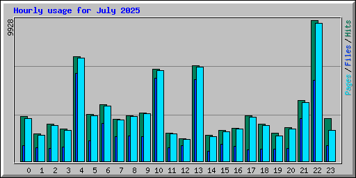 Hourly usage for July 2025